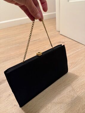 Vintage After Five Black Evening Clutch With Coin Purse
